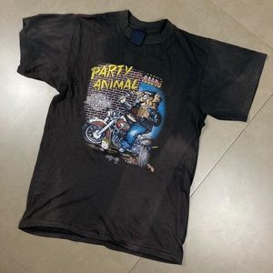 1987 3D Emblem Party Animal Hawg Harley T-Shirt